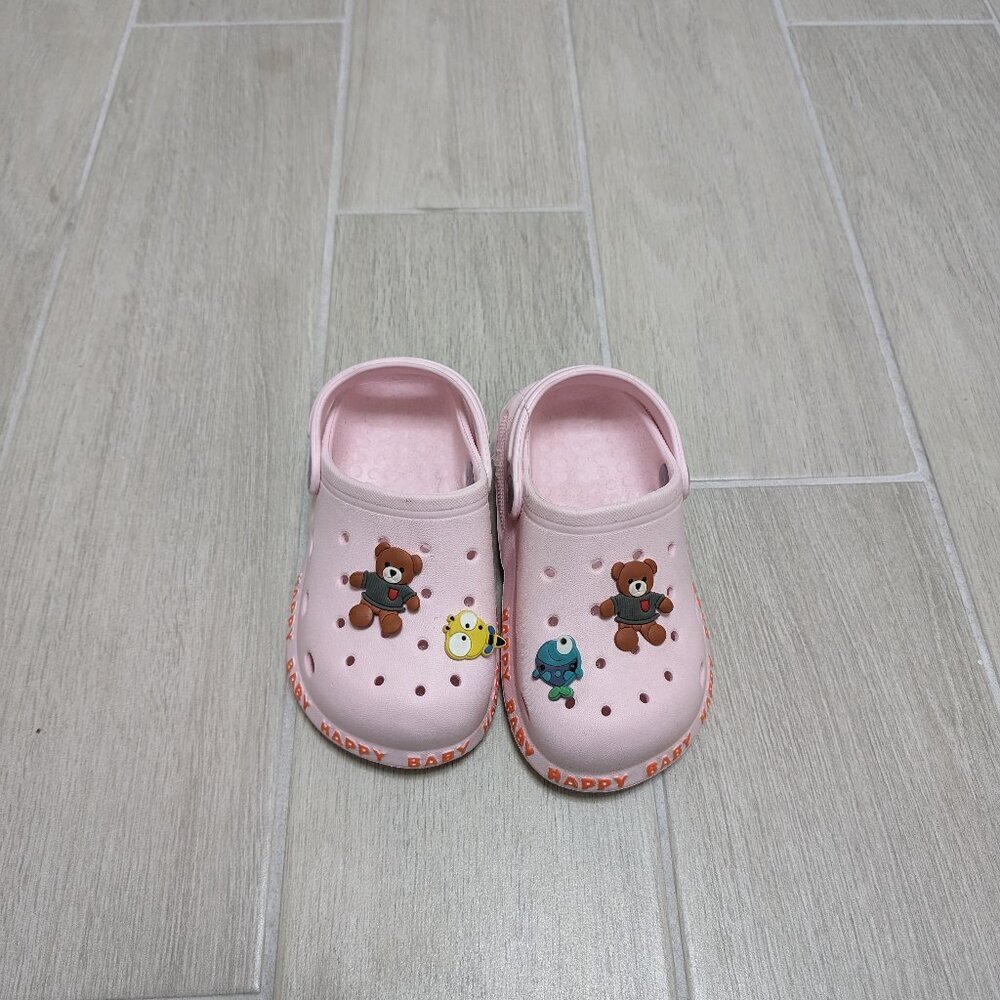 NWT Super Cute PINK Teddy Clogs Kids Unisex Slip-ons Sizes 12M to 7Yrs